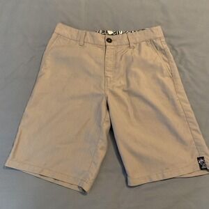 Lost Walk Shorts Mens 32‎ Khaki Chino Poly Rayon Surf Skate Casual Flap Pockets